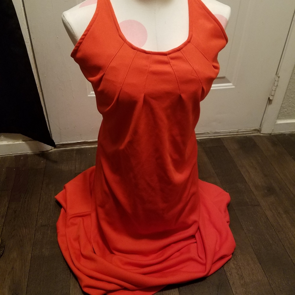 Long Plain Orange Dress